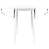 vidaXL Dining Table White Solid Wood Rubber