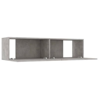 vidaXL TV Stand Concrete Gray 47.2"x11.8"x11.8" Engineered Wood