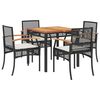 vidaXL Garden Dining Set Black PE rattan Medium Removable Covers