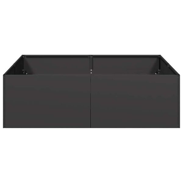 vidaXL Planter Black Cold-rolled Steel Large Decorative Inlays Planter