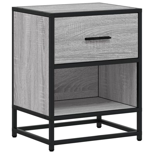 vidaXL Bedside Cabinet Gray Sonoma Engineered wood Medium