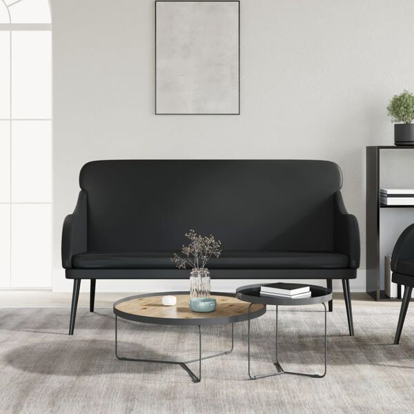 vidaXL Bench Black 43.3"x29.9"x31.5" Faux Leather