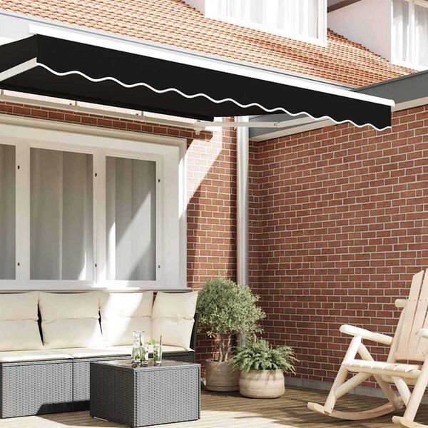 vidaXL Awning Valance Black 2.3 x 0.2 m Canvas