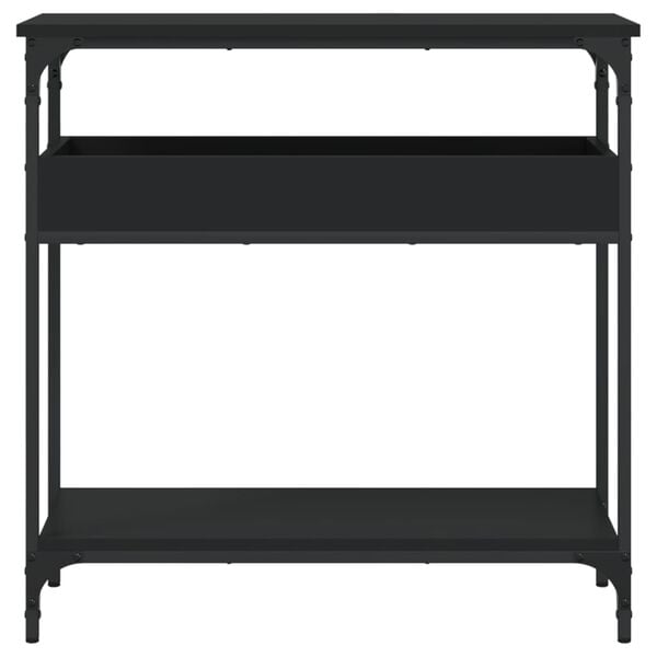 vidaXL Console Table Black Engineered wood 29.5 x 11.4 x 29.5 in