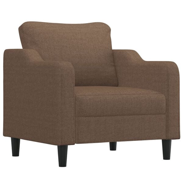 vidaXL Sofa Set Brown Fabric (100% polyester), metal, textilene, plywood