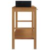 vidaXL Vanity Cabinet With Sink Black Teak Wood Large Rectangular