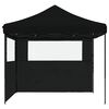 vidaXL Foldable Party Tent Pop-Up with 2 Sidewalls Black