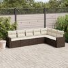 vidaXL Garden Sofa Set Brown and cream white