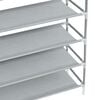 vidaXL Shoe Rack Silver Metal, Plastic, Non-Woven Fabric Large