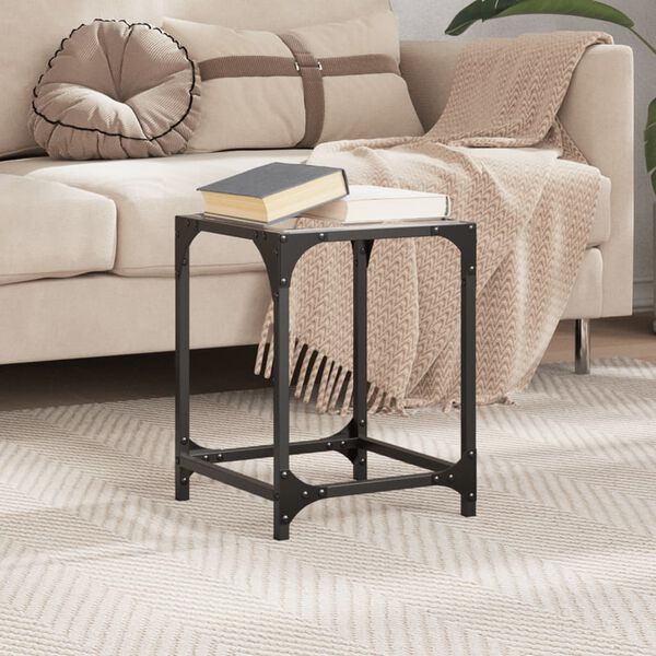 vidaXL Coffee Table Transparent glass, Silver