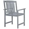 vidaXL Outdoor Chair Set of 2 Grey Solid Acacia Wood Standard Durable