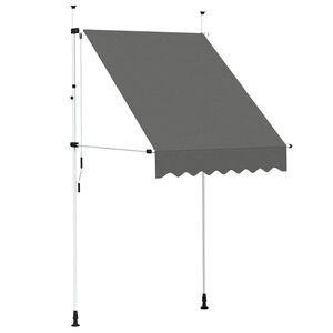 vidaXL Retractable Awning Anthracite Polyester with PU coating, Steel