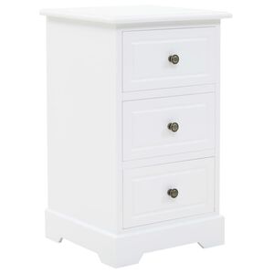 vidaXL Nightstand White MDF 13.8 x 12.6 x 23.2 in Bedside Table