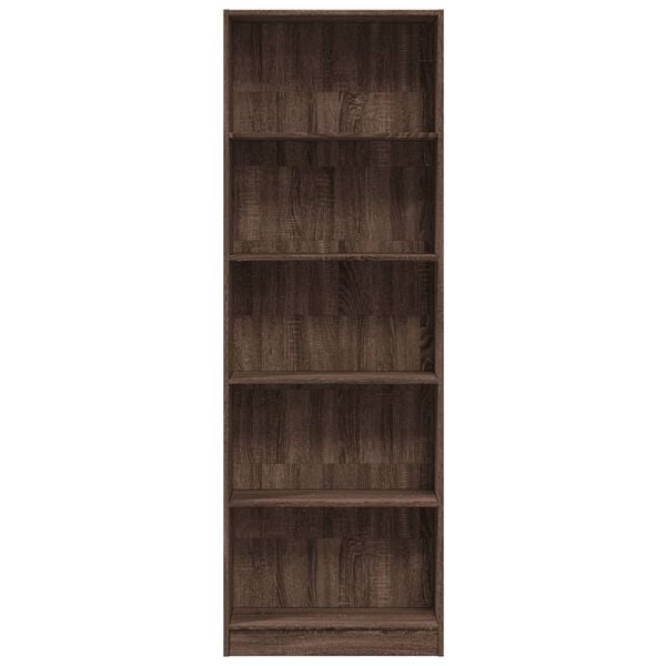 vidaXL Bookcase Brown Oak Engineered wood Tall Bookcase Rectangular