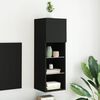 vidaXL TV Cabinet Black Engineered wood, Glass Medium TV Cabinet