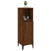 vidaXL Bathroom Cabinet Brown Oak Engineered Wood, Metal 11.8x11.8x39.4 in