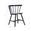 vidaXL Dining Chair Set of 4 Black Solid rubber wood and bent wood