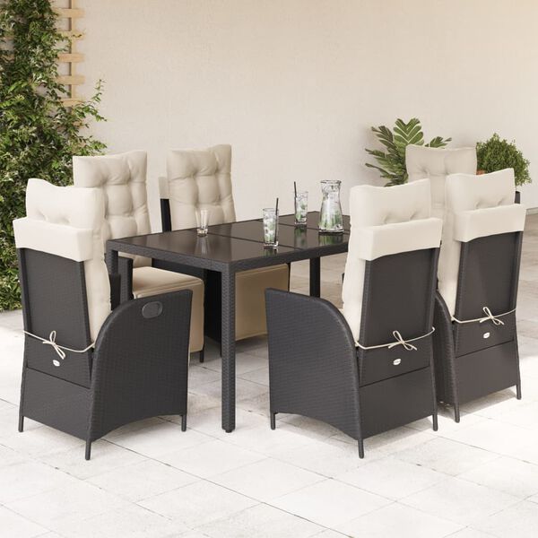 vidaXL Garden Dining Set Black