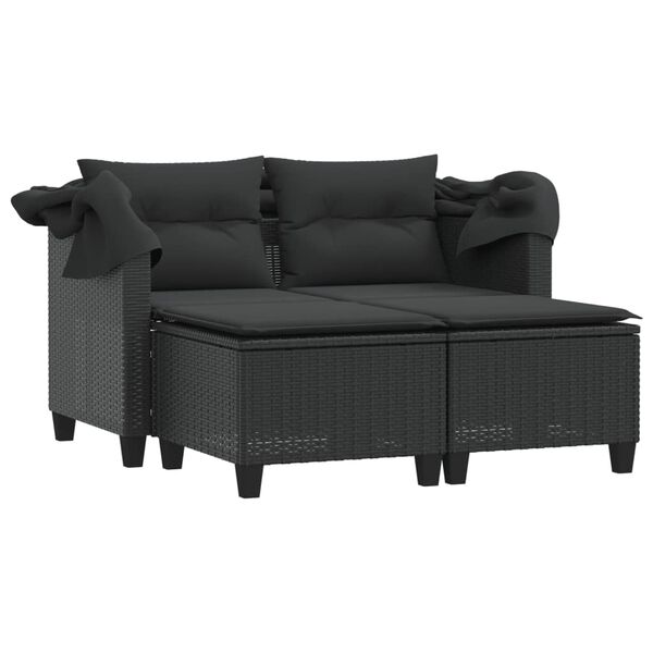 vidaXL Garden Sofa Black