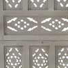 vidaXL Hand carved 4-Panel Room Divider Gray 63"x65" Solid Mango Wood