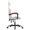 vidaXL Gaming Chair White and Pink Faux Leather