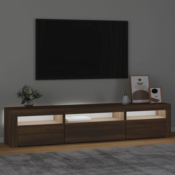 vidaXL TV Cabinet Brown Oak Engineered wood TV Cabinet Rectangular
