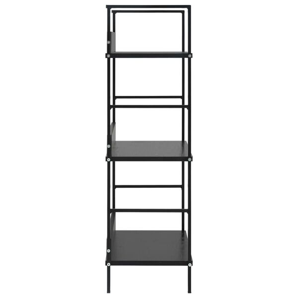 vidaXL Shelf Cabinet Black Engineered wood, Steel Medium Bookshelf