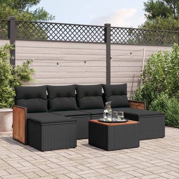 vidaXL Garden Sofa Set Black