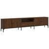 vidaXL TV Cabinet Brown Oak Engineered Wood, Metal 78.7 x 9.8 x 17.3 in