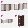 vidaXL Dog Gate Set of 12 Brown Poplar wood 12 panels Foldable
