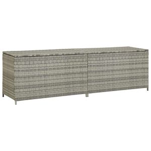 vidaXL Storage Chest Grey Polyethylene Rattan 78.7 in x 19.7 in x 23.6 in