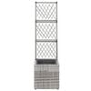 vidaXL Raised Bed Grey Poly rattan, plastic 11.8 in Planters
