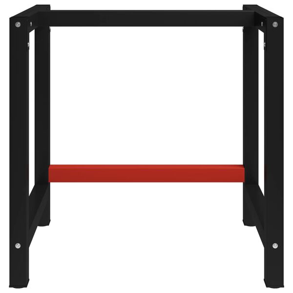 vidaXL Metal Frame Black and Red Metal with powder coating