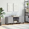 vidaXL Record Cabinet Grey sonoma Engineered wood, iron 47.6x15.0x18.9 in