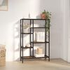 vidaXL Book Shelf Dark brown and black Engineered wood, steel
