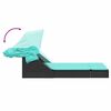 vidaXL Patio Double Sun Lounger Black, Turquoise