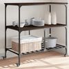vidaXL Kitchen Trolley Brown Oak 39.4"x19.7"x37.4" Engineered Wood