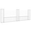 vidaXL U-shape Gabion Basket with 3 Posts Iron 102.4"x7.9"x39.4"