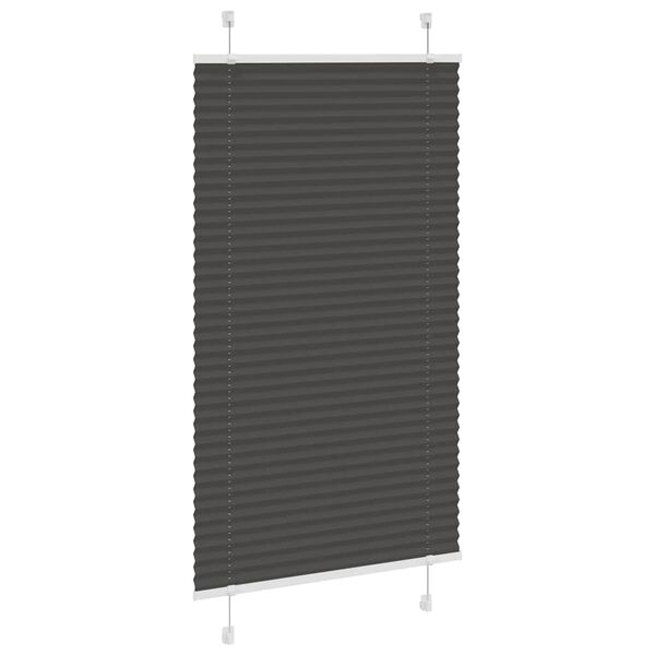 vidaXL Pleated Blind Black 100% Polyester 27.6x39.4 in