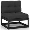 vidaXL Garden Lounge Set Black Solid pinewood, 100% polyester fabric