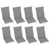 vidaXL Garden Chair Set of 8 Grey Solid acacia wood Standard Foldable