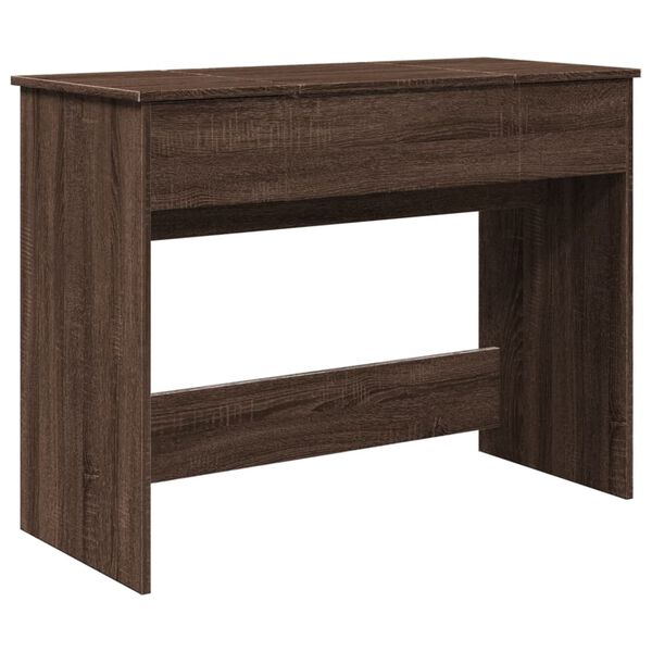 vidaXL Dressing Table with Mirror Brown Oak 39.4"x17.7"x29.9"