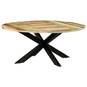 vidaXL Dining Table Varied Solid reclaimed wood, powder-coated steel Large