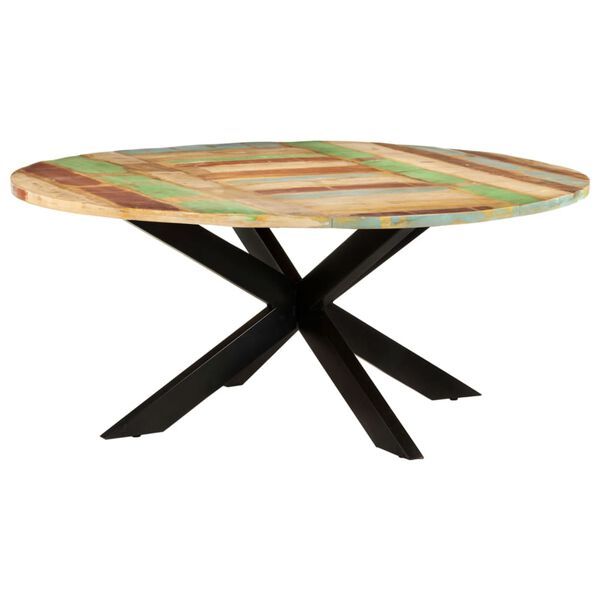 vidaXL Dining Table Varied Solid reclaimed wood, powder-coated steel Large