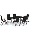 vidaXL Garden Dining Set Black Powder-coated steel Large Foldable