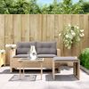 vidaXL Garden Sofa Set Beige and Light Grey PE Rattan 2-Seater