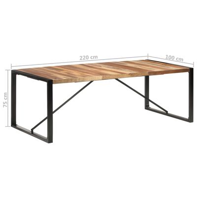 vidaXL Dining Table 86.6"x39.4"x29.5" Solid Wood with Sheesham Finish