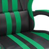 vidaXL Gaming Chair with Footrest Black and Green Faux Leather