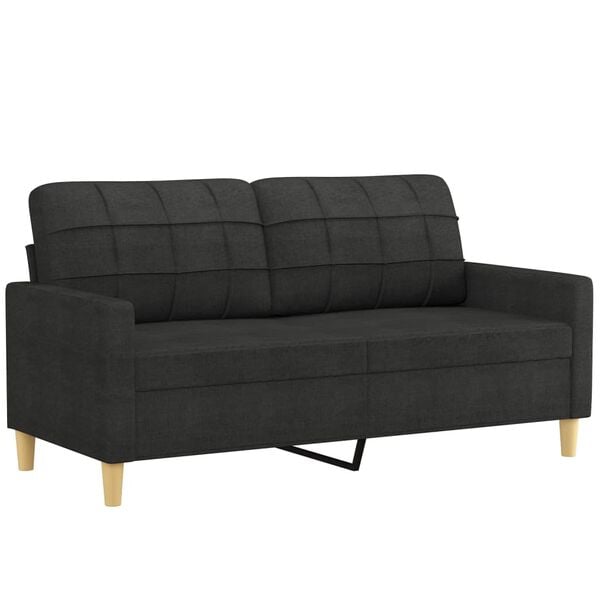 vidaXL Sofa Set Black Polyester Compact Durable Sofa Set Rectangular