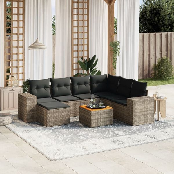 vidaXL Garden Sofa Set Grey, Dark Grey